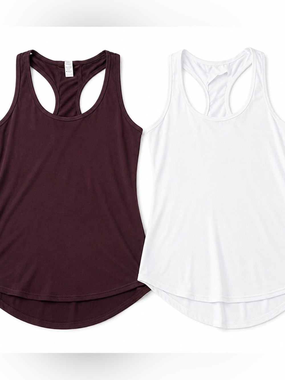 Balance Collection & Marika Racerback Tank Tops - White & Plum